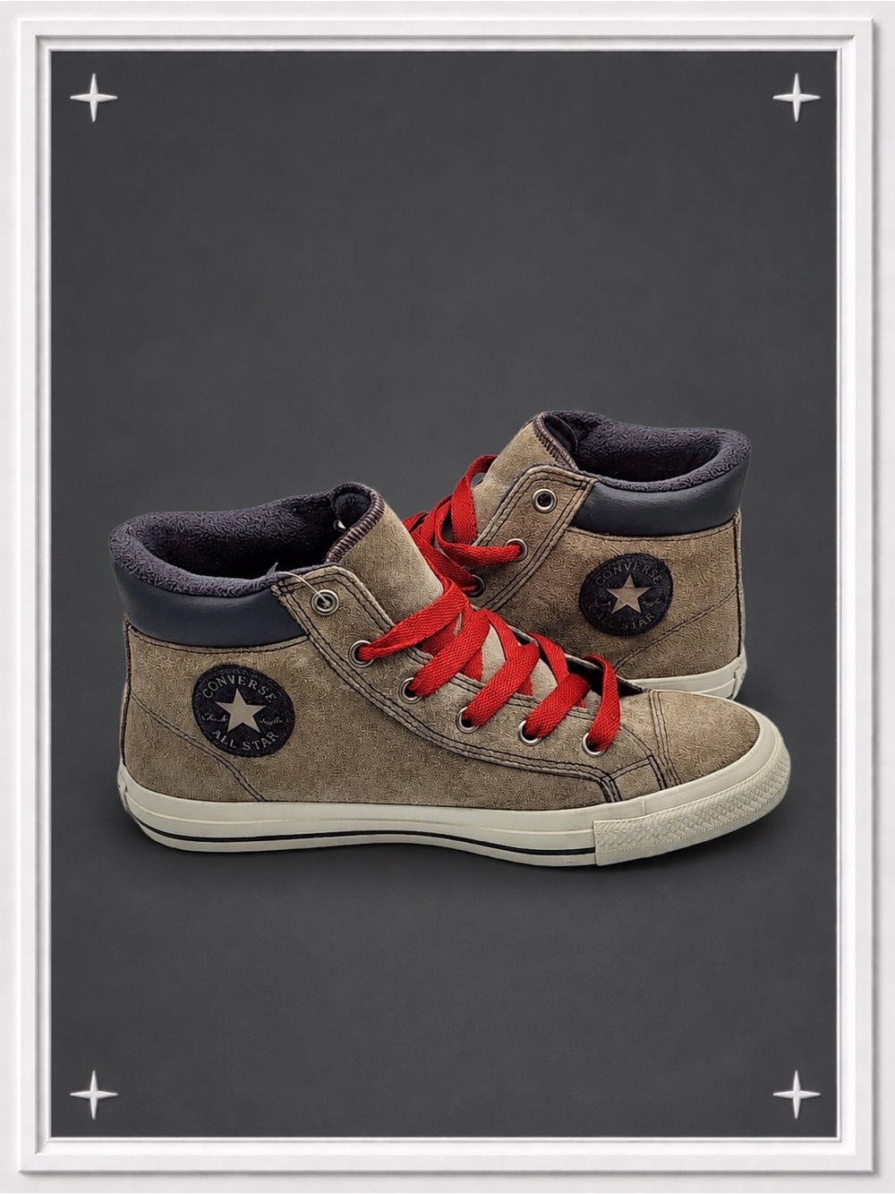 Taupe/Red Converse High Street Sneakers | Boys 5/Women's 6.5